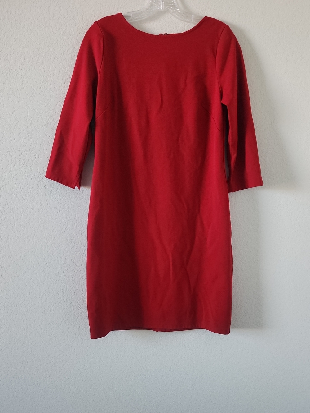 White House Black Market Red Three-Quarter Sleeve Sheath Dress